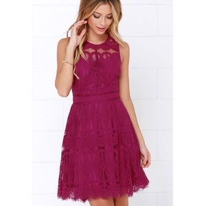 Lulus Fuschia Lace Dress